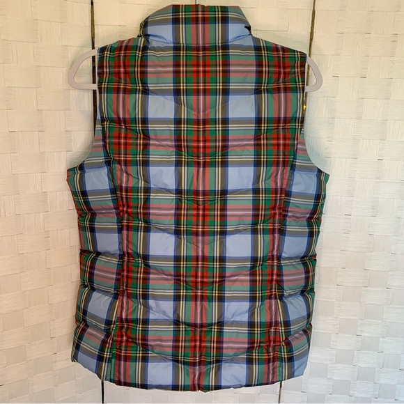 Land’s End Plaid Puffer Vest Holiday colors women’s size small - Picture 12 of 13